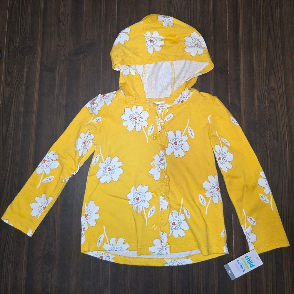 Child of Mine by Carter's Yellow Daisy Jacket - Girls 5T